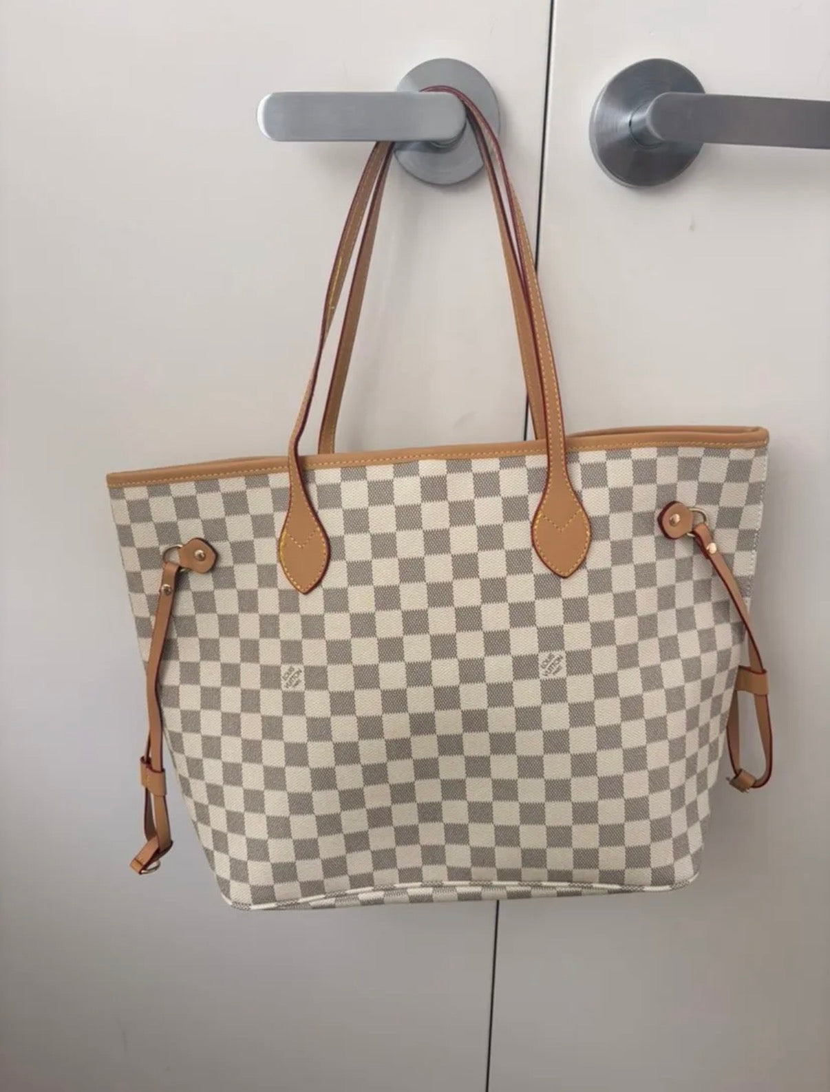 PRE ORDER: LV white grid handbag
